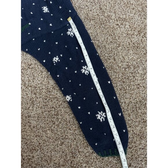 Vintage Marsh Landing Hand Knit Blue Christmas Winter Ski Sweater - Size Large - Picture 8 of 9